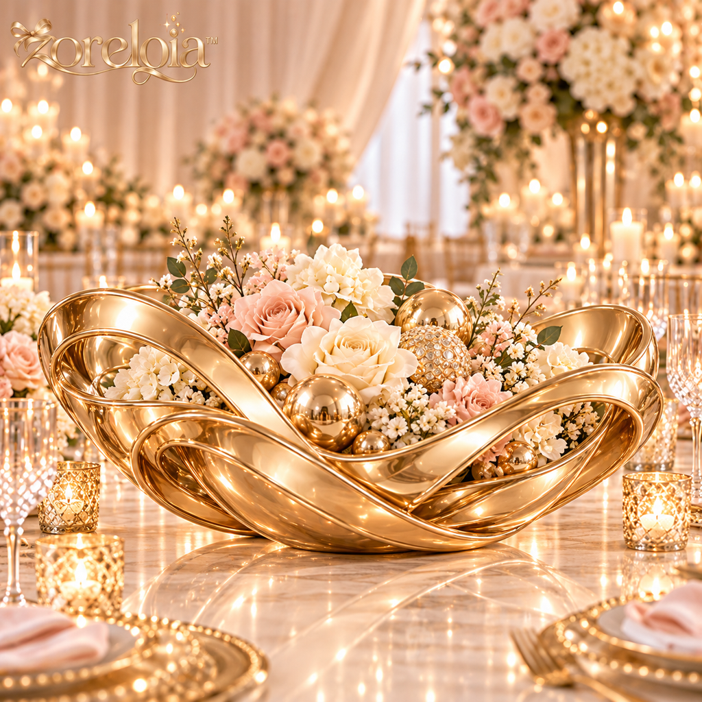 Sculptural Gold Centerpiece Bowl - image 1