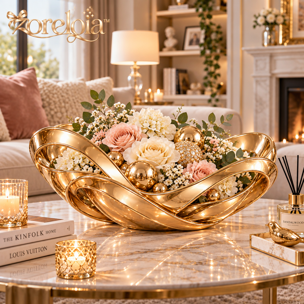 Sculptural Gold Centerpiece Bowl - image 5