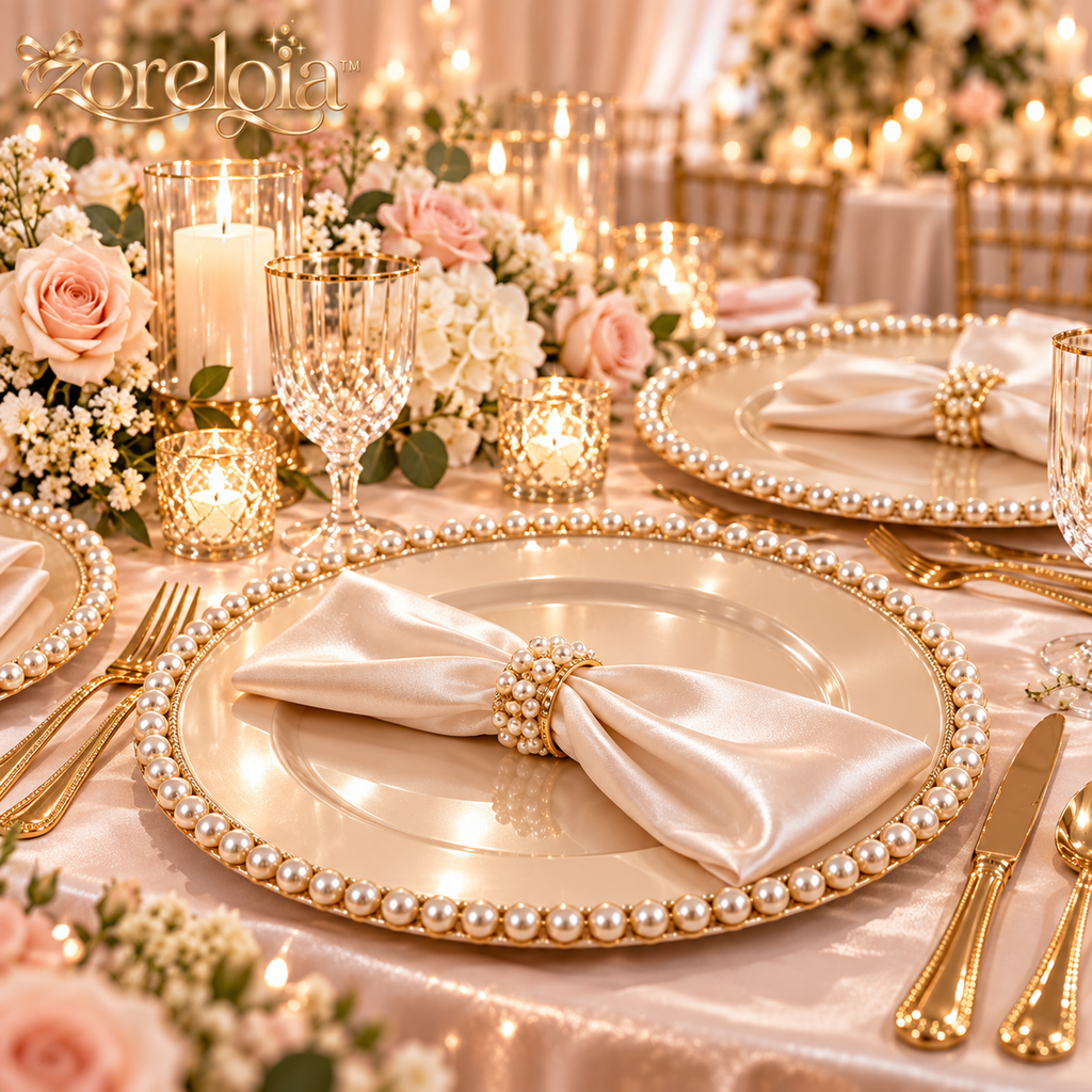 Pearl-Edged Charger Plate Set - image 1