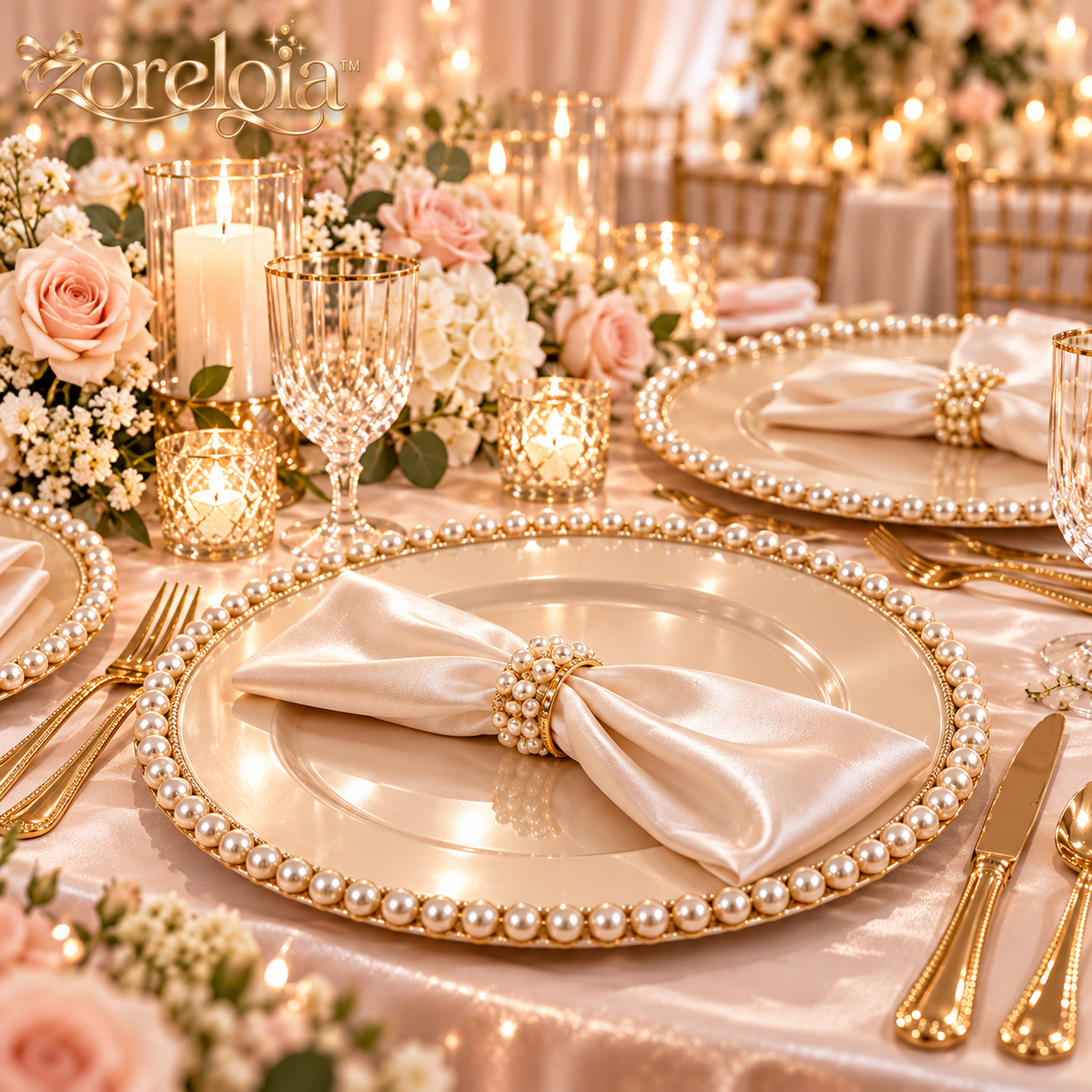 Pearl-Edged Charger Plate Set - image 1