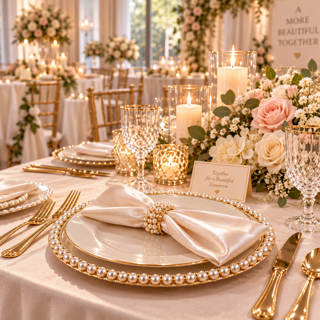 Pearl-Edged Charger Plate Set - image 3