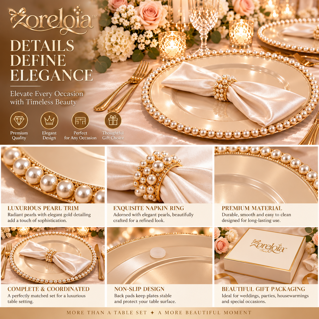 Pearl-Edged Charger Plate Set - image 5