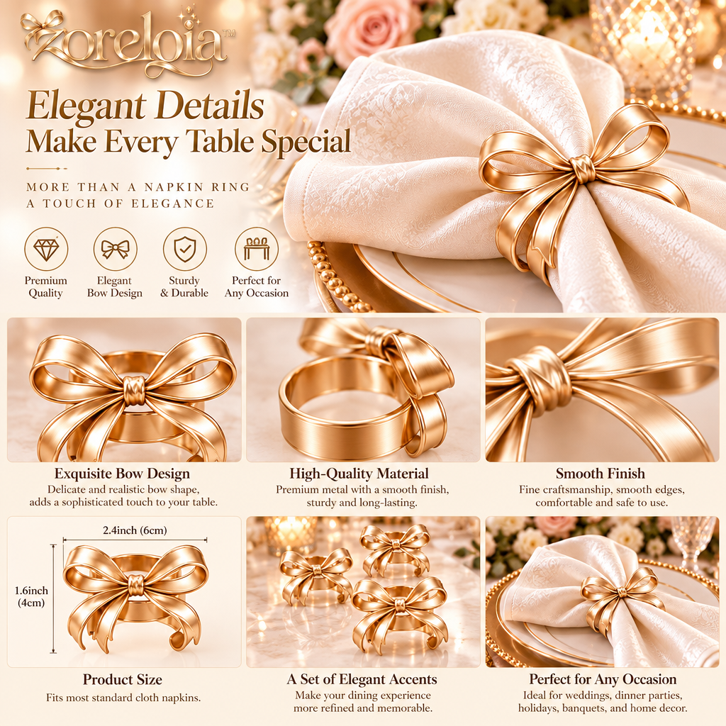 Bow-Knot Napkin Ring Set - image 5